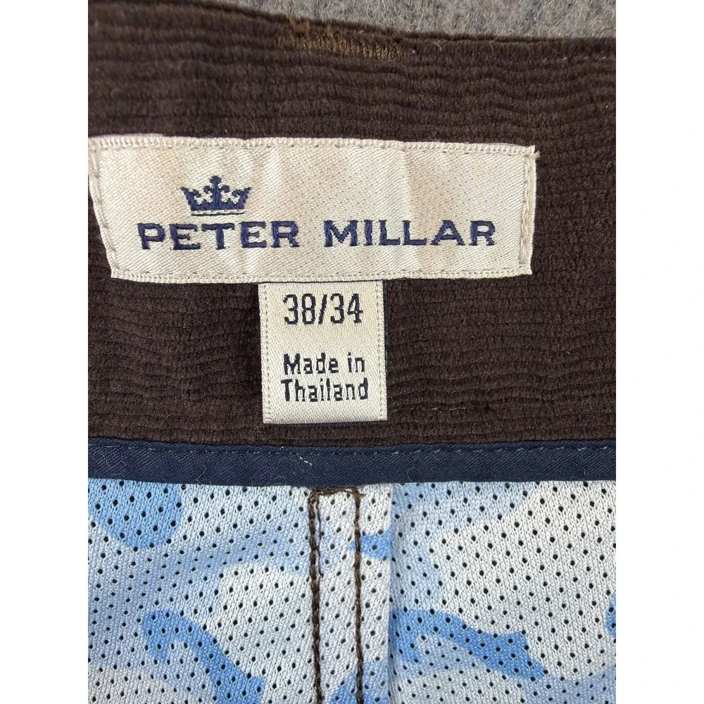 Peter Millar Corduroy Pants Mens 39x‎ Brown Stretch 5-Pocket Straight Leg